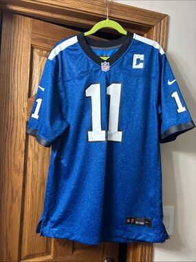 Nike Royal Blue #11 Football Jersey with White Accents